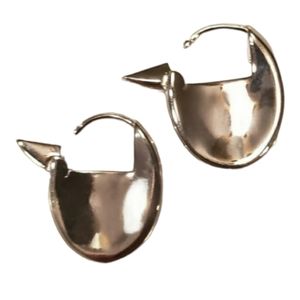 Shiny silver huggie dangles; nwot